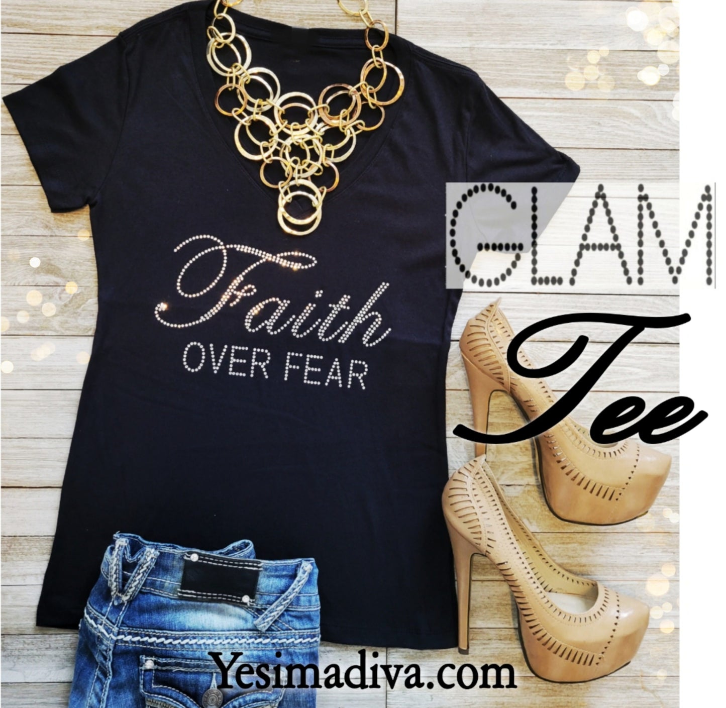 Faith over Fear Statement Tee - Fitted