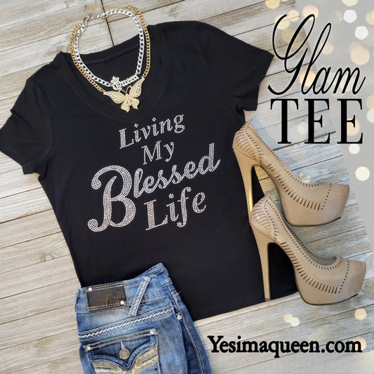 Living My Blessed Life Statement Tee - Fitted
