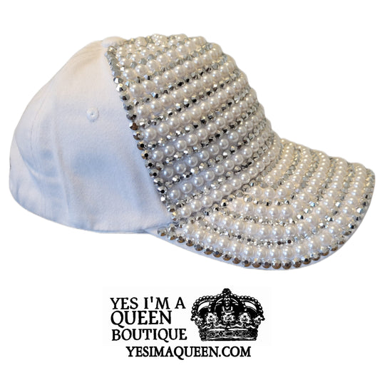Pearl and Rhinestone Glam Hat