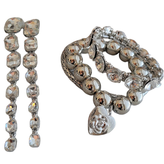 Glam Earrings and Bracelets Set