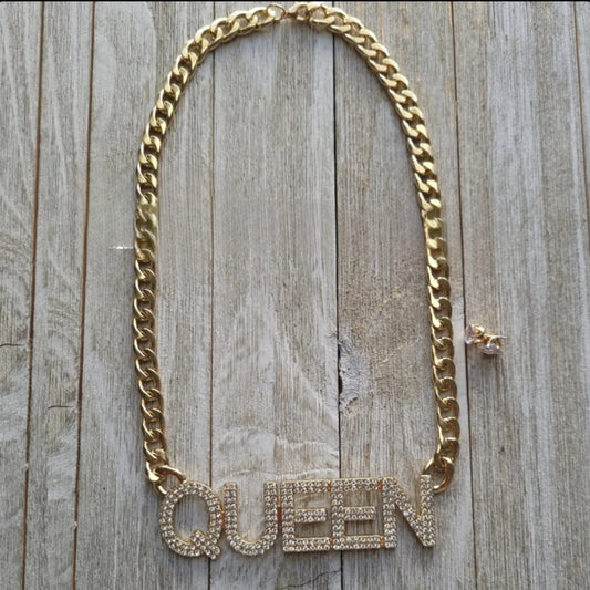 Queen Bling Necklace - Gold