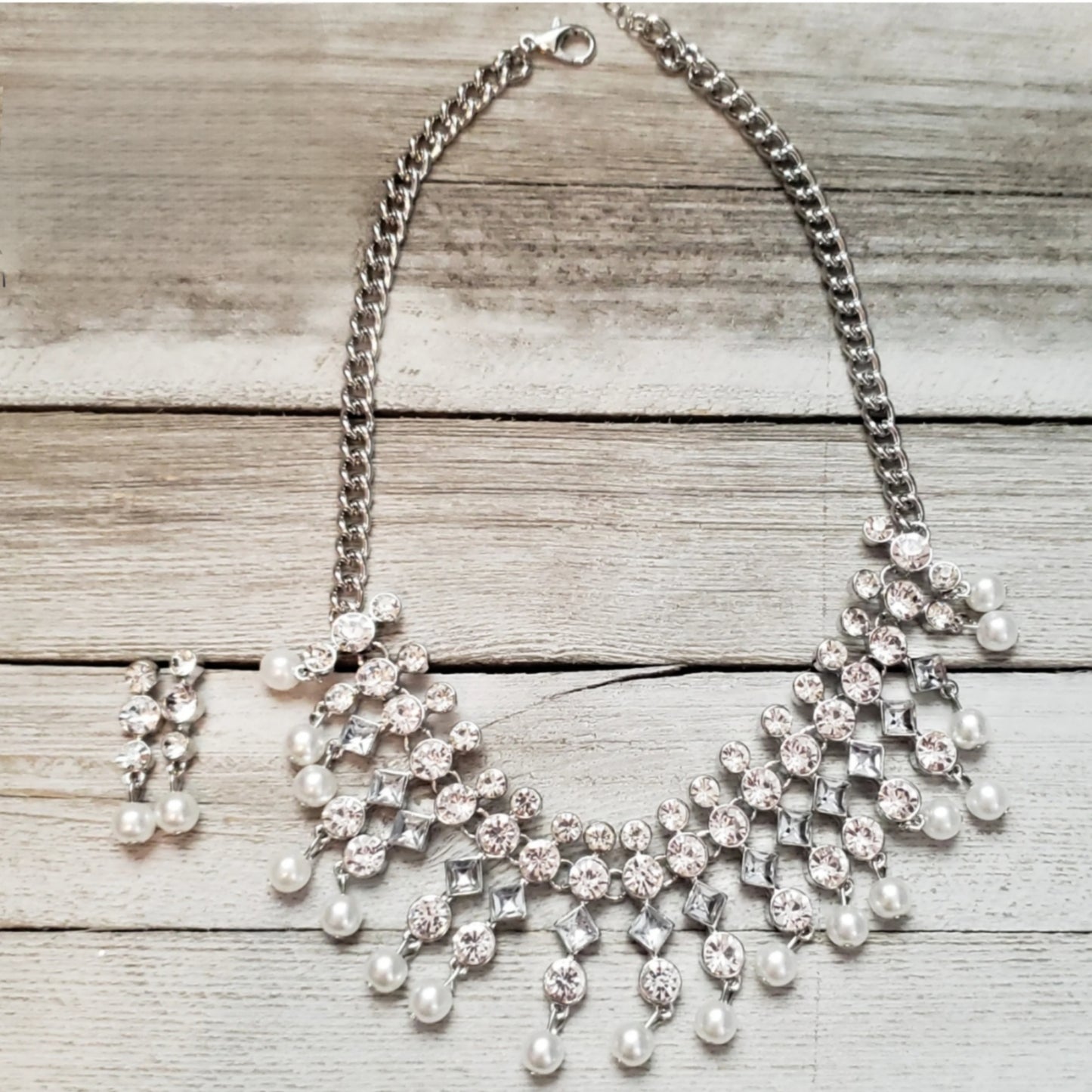 Silver Statement Necklace Set