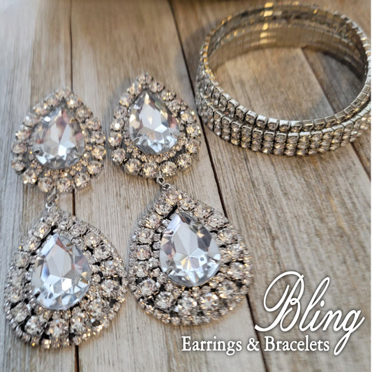 Bling Earrings and Bracelets Set