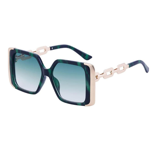 Green and Black Gold Rim Sunglasses