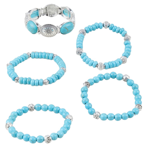 Boho Beaded Stretch Bracelet Set
