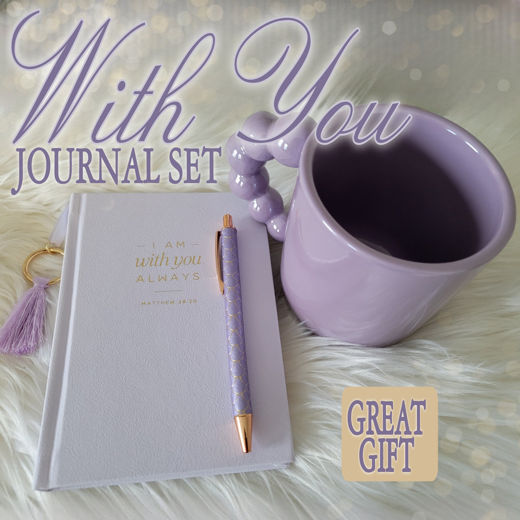 I Am With You Always Matthew 28:20 Journal, Ink Pen, and Coffee Mug