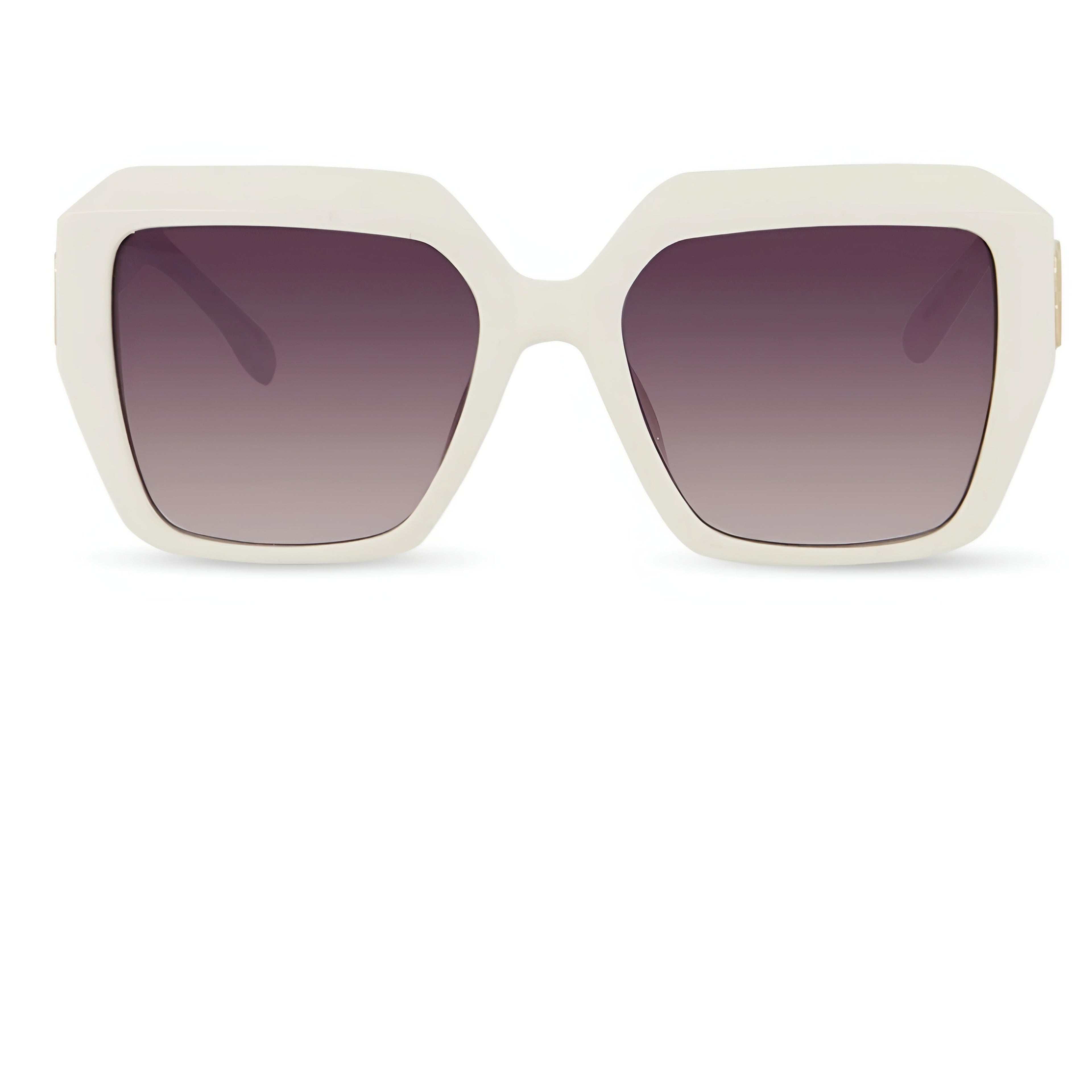 Metallic Temple Oversized Square Sunglasses