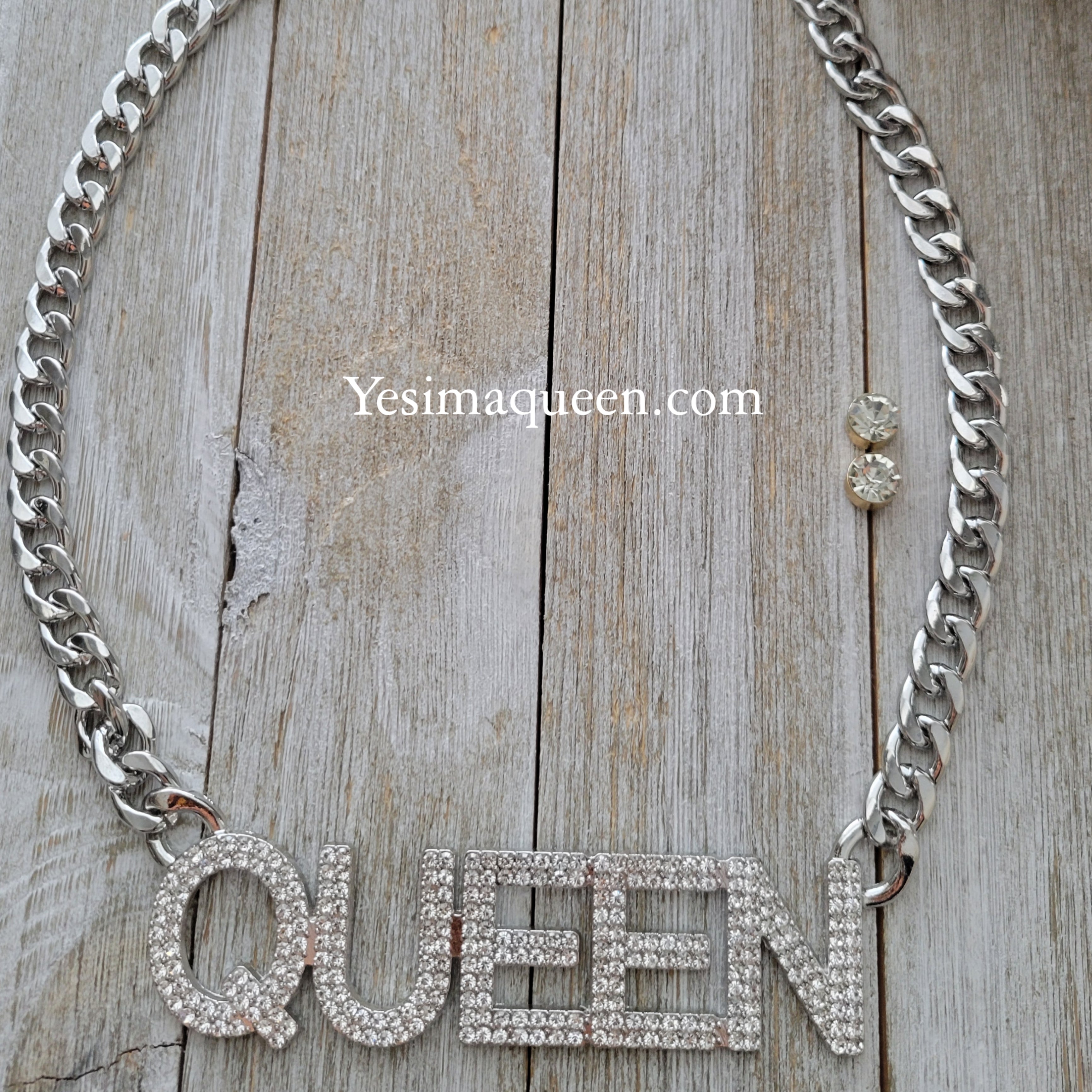 Queen Bling Necklace- Silver