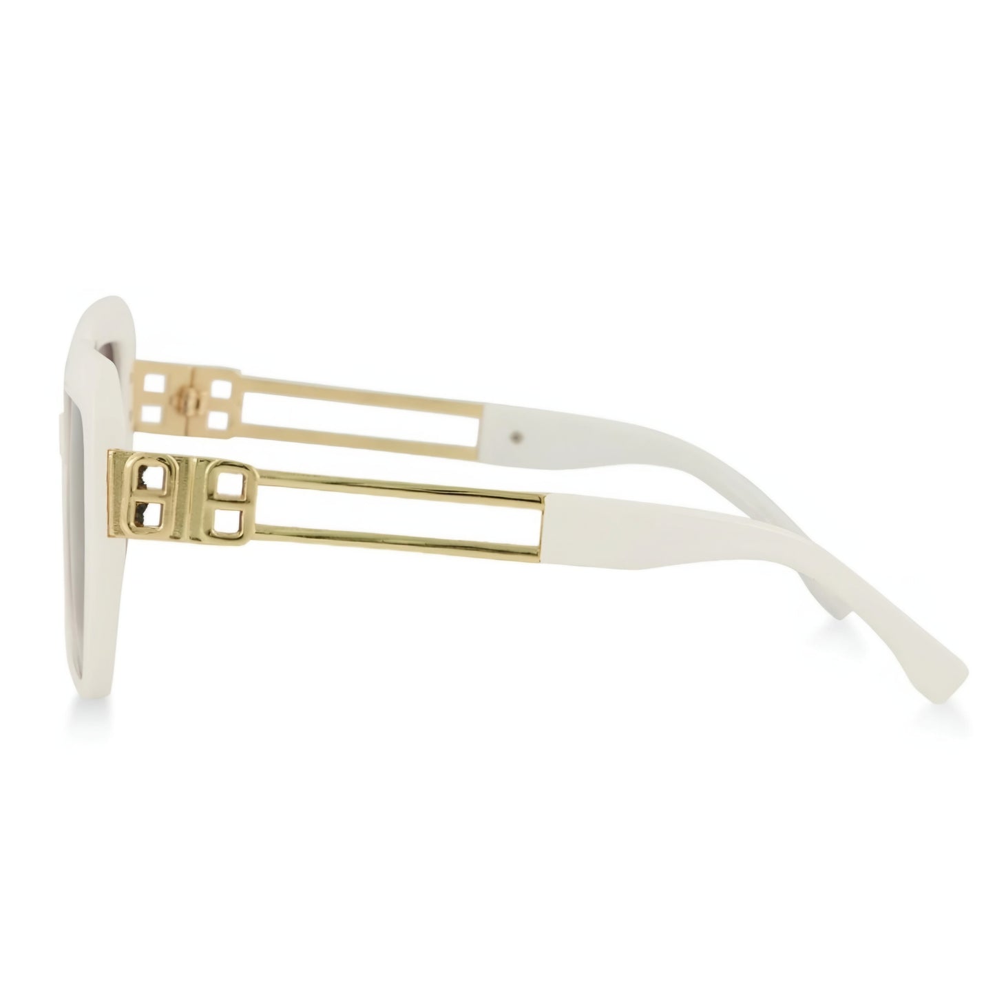 Metallic Temple Oversized Square Sunglasses